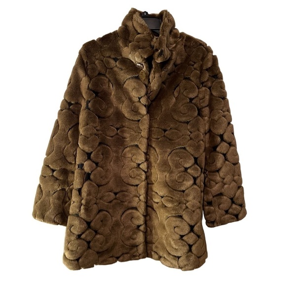 FURIOUS Fur® ‘Filigree’ Swing Coat (Women’s Small, Brown) NEW WITH TAGS - Picture 2 of 9